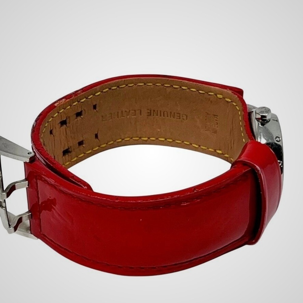 Louis Vuitton Tambour Pomme d Amour Watch Red Monogram Vernis Leather Q1216 - Picture 3 of 5